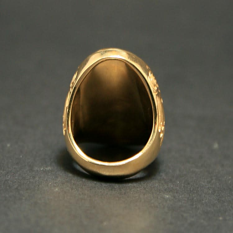 Gold Ring Featuring a Classical Revival Carnelian Intaglio of a Man, Possibly Dionysus, 18th Century CE
