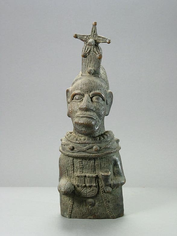 Ife Style Bronze Sculpture of a Dignitary, 20th Century CE