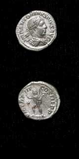 Silver Denarius of Emperor Elagabalus, 220 CE - 222 CE