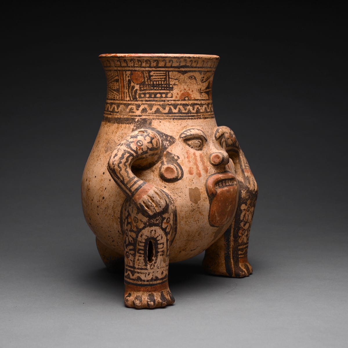 Guanacaste-Nicoya Tlaloc Effigy Vessel, 1200 CE - 1400 CE