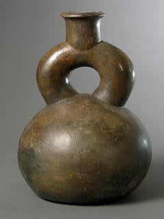 Chavin Blackware Stirrup Vessel, 1000 BCE - 500 CE