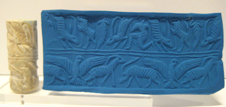 Cylinder Calcite Seal, 2700 BCE - 2500 BCE