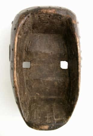 Bete Wooden Face Mask with Metal Tacks, 20th Century CE