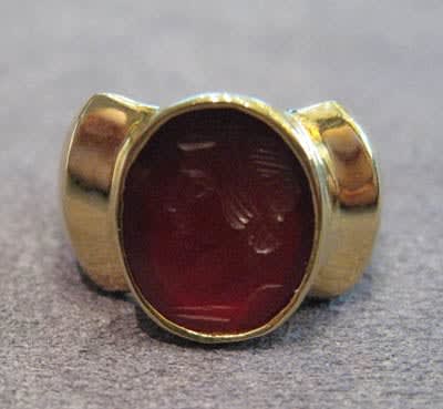 Carnelian Intaglio of a Bust of a Roman Emperor, 1700 CE - 1800 CE