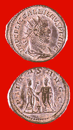 Bronze Antoninianus of Emperor Gallienus, 253 CE - 268 CE