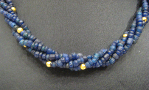 Dark Blue Glass Bead Necklace, 100 CE - 1200 CE