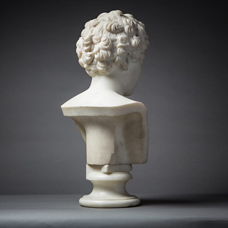Classical Revival Marble Bust of a Young Marcus Aurelius, 1820 CE