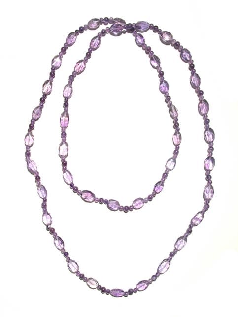 Necklace Composed Of Genuine Amethyst Beads