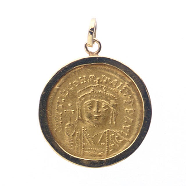 Gold Solidus Coin of Byzantine Emperor Tiberius I, 578 CE - 582 CE