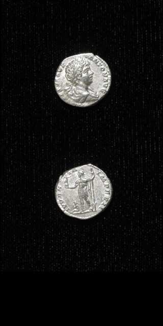 Silver Denarius of Emperor Caracalla, 198 CE - 199 CE