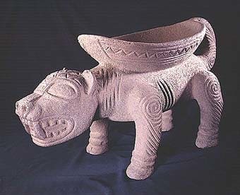 Basalt Sculpture of a Jaguar with a Bowl on its Back, 500 CE - 1000 CE