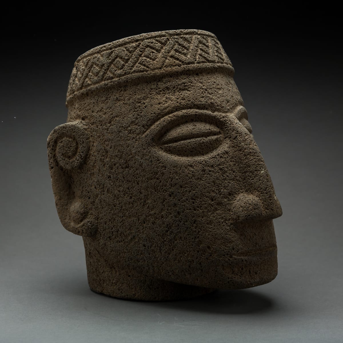 Basalt Trophy Head, 100 CE - 500 CE