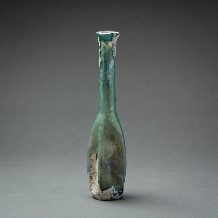 Pale Blue Glass Bottle, 100 CE - 300 CE