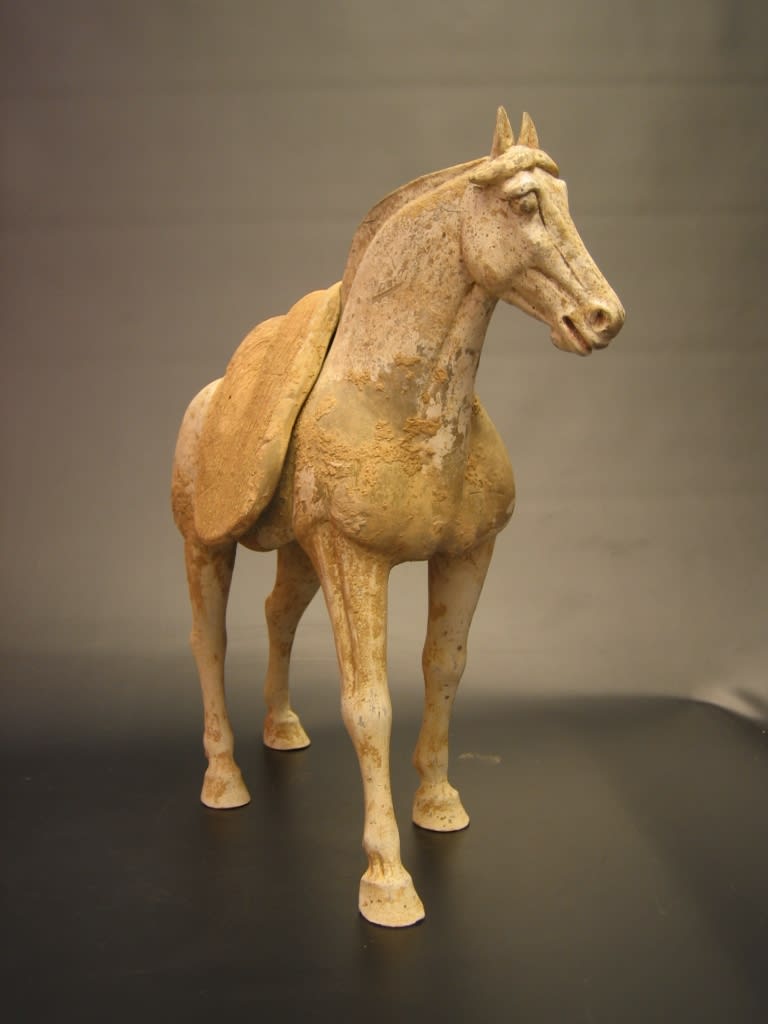 Early Tang Painted Pottery Horse with Detachable Saddle, 618 CE - 907 CE