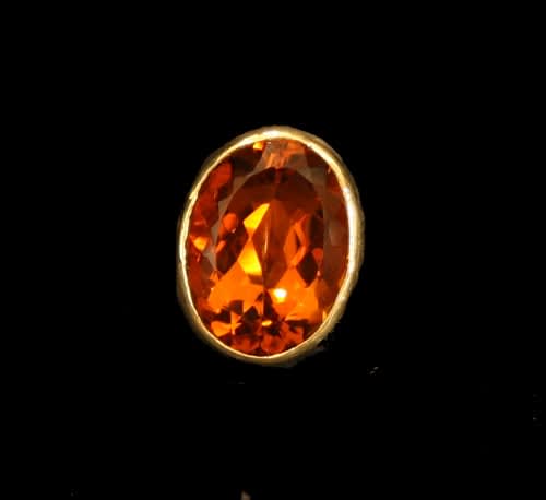 Citrine set in an 18 karat gold ring