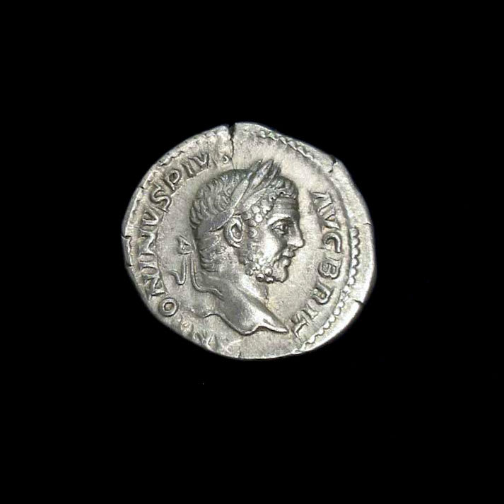 Silver Denarius of Emperor Caracalla, 210 CE - 213 CE
