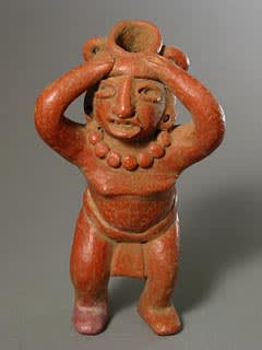 Mayan Sculpture of a Woman Carrying a Vessel, 6th Century CE - 9th Century CE
