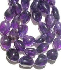 Amethyst Bead Necklace with Gold Clasp