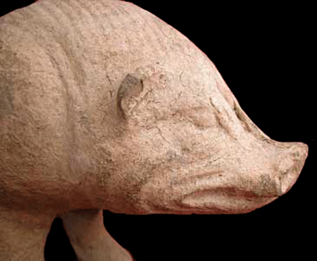 Eastern Han Terracotta Sculpture of a Boar, 23 CE - 220 CE