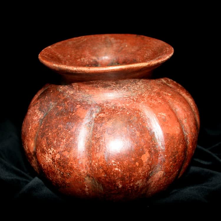 Colima Gourd Shaped Terracotta Vessel, 300 BCE - 300 CE