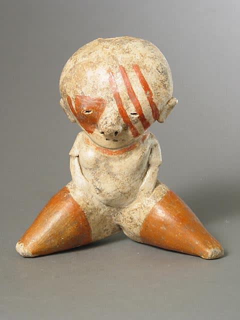 Chinesco Style (Type C) Nayarit Terracotta Sculpture of a Seated Woman, 100 BCE - 250 CE
