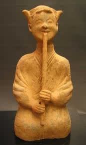 Han Dynasty Painted Pottery 'Sichuan' Flute Player, 202 BCE - 220 CE