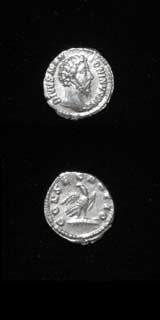 Silver Denarius of Emperor Marcus Aurelius Issued Posthumously by Commodus, 180 CE - 192 CE