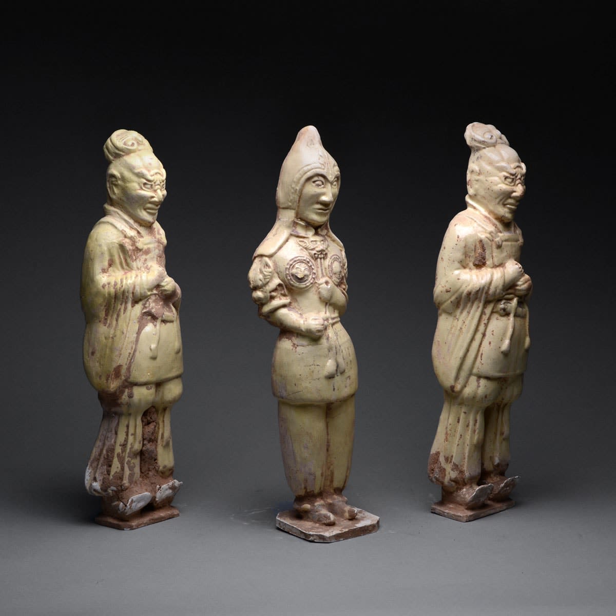 Sui Set of a Military Official and Two Tomb Guardians, 581 CE - 618 CE
