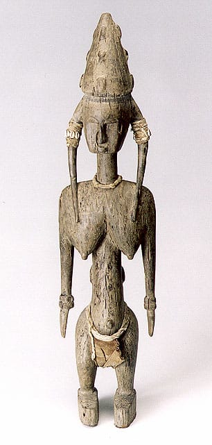 Bambara Wooden Guannyeni Sculpture of a Standing Woman, 19th Century CE - 20th Century CE