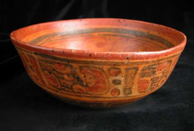 Copador Style Mayan Polychrome Bowl, 300 CE - 900 CE