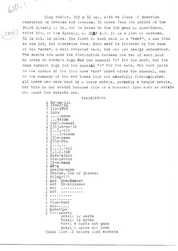 Sumerian Cuneiform Tablet, 2028 BCE