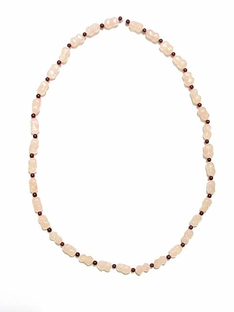 Rose Quartz And Garnet Bead Necklace