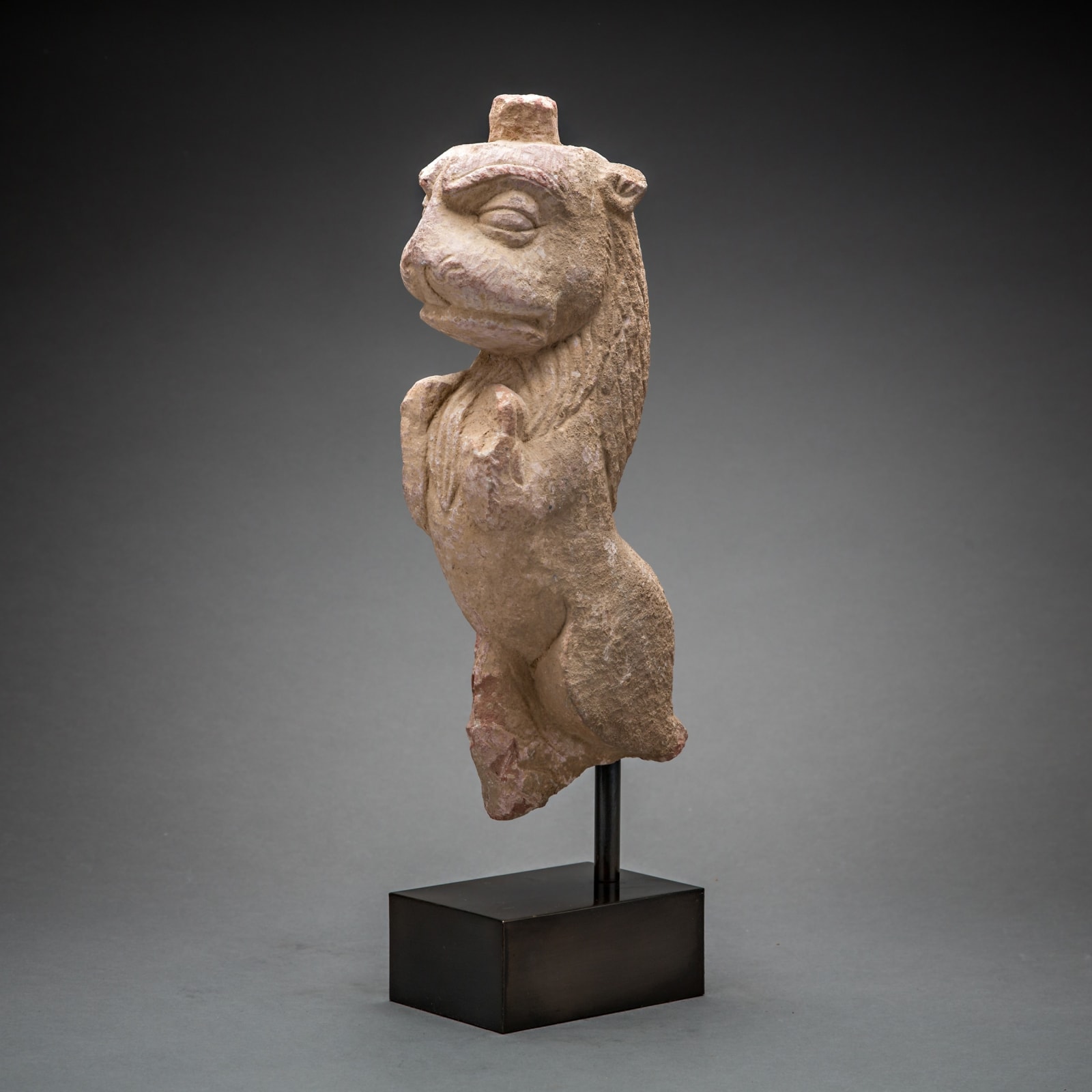 Indian Stone Figure of a Lion, 1200 BCE - 1500 CE