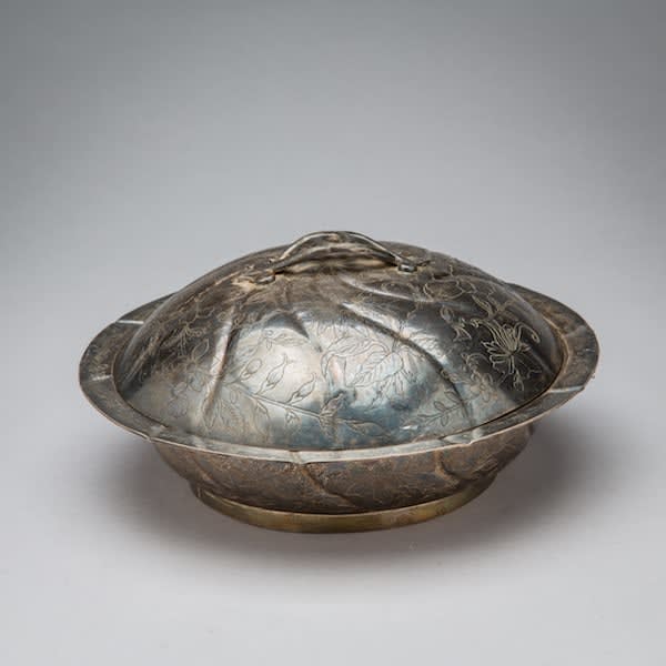 Silver engraved lidded dish, 18th Century CE - 19th Century CE