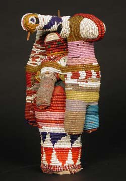 Yoruba Beaded Camel with Two Double-Headed Birds, 20th Century CE