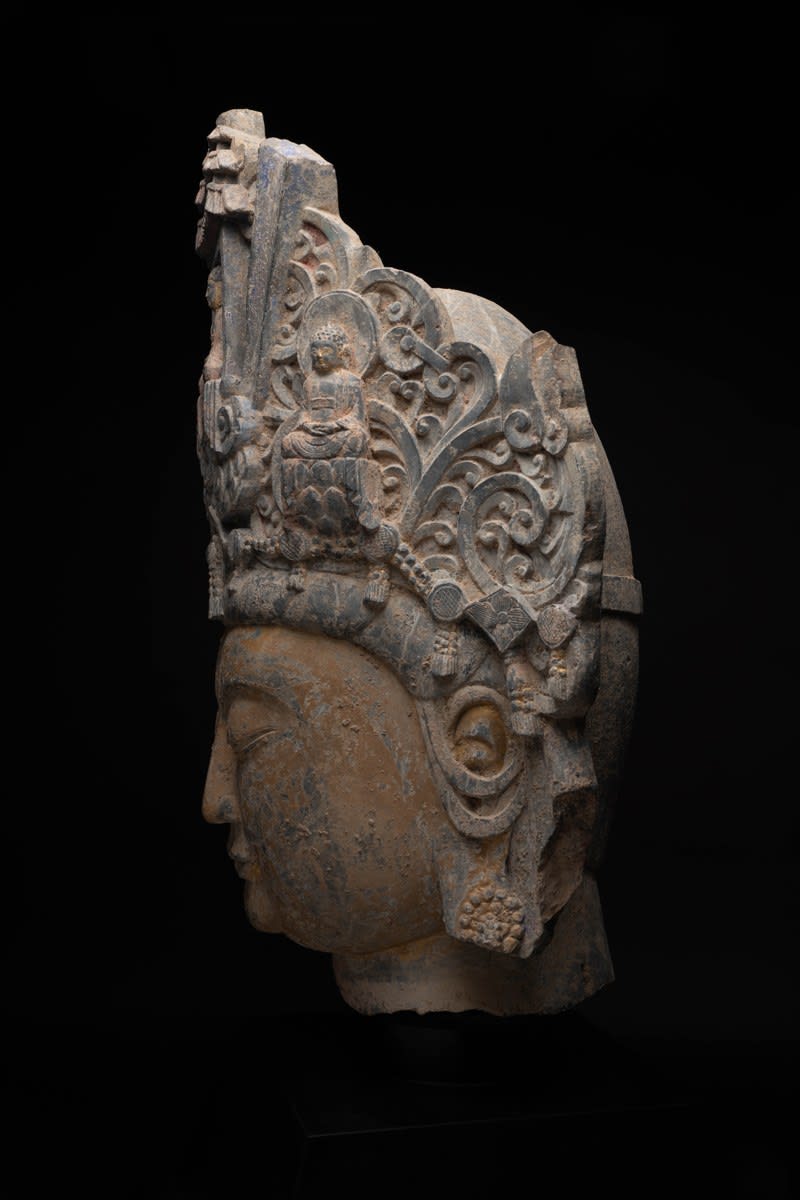 Sui Stone Head of a Bodhisattva, 581 CE - 618 CE