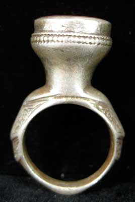 Carnelian Seal of a Deer Set in a Silver Ring