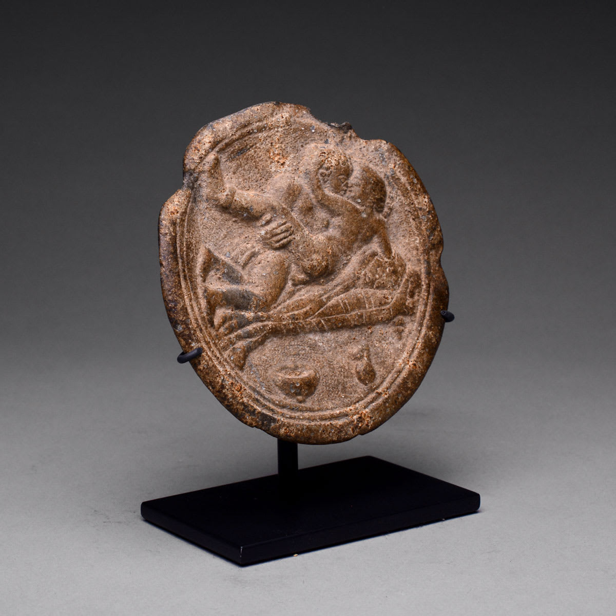 Roman Lead Erotic Plate, 100 CE - 300 CE