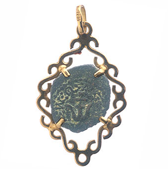 Bronze Coin of Hasmonean King of Israel Alexander Yannai, 103 BCE - 76 CE