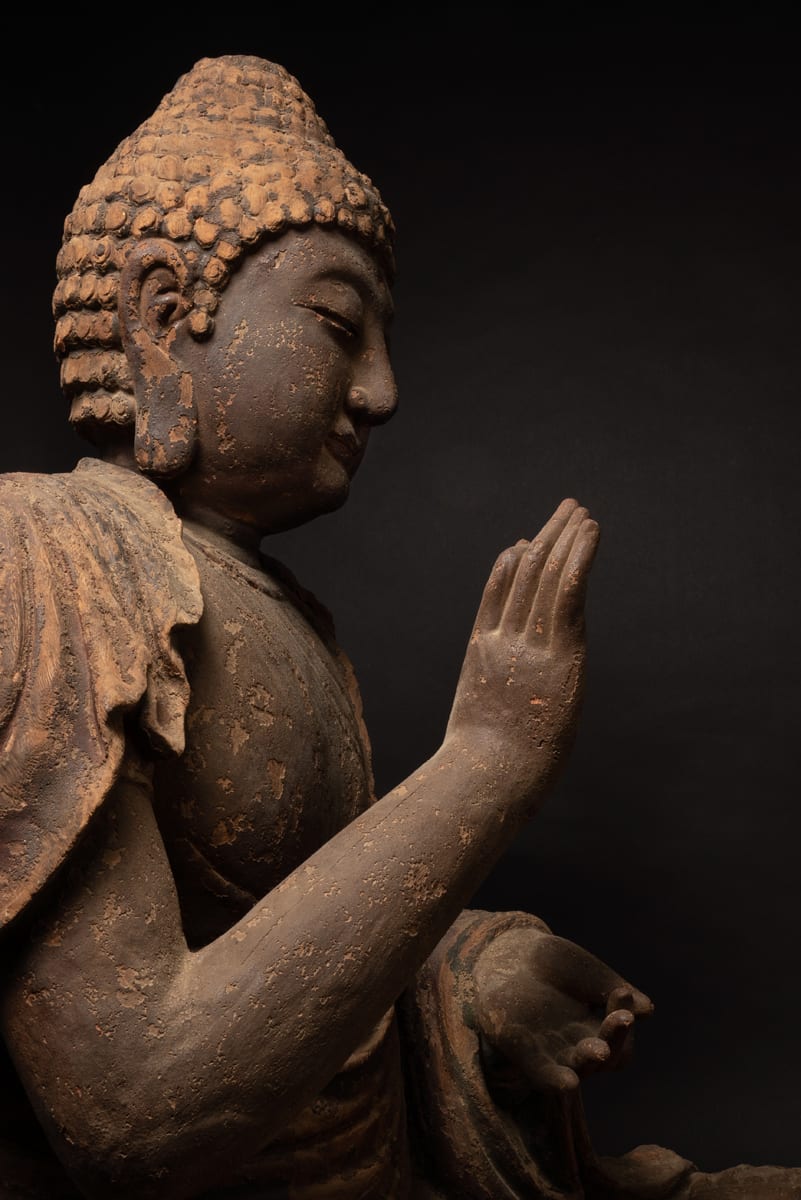 Ming Dynasty Wooden Seated Buddha, 1500 CE - 1700 CE