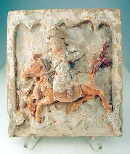 Architectural Tile Featuring a Polo Player, 960 CE - 1279 CE