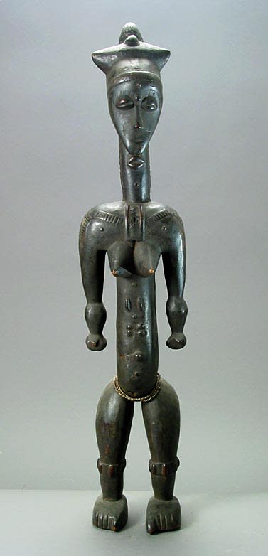 Kulango Wood Sculpture of a Standing Woman, 20th Century CE