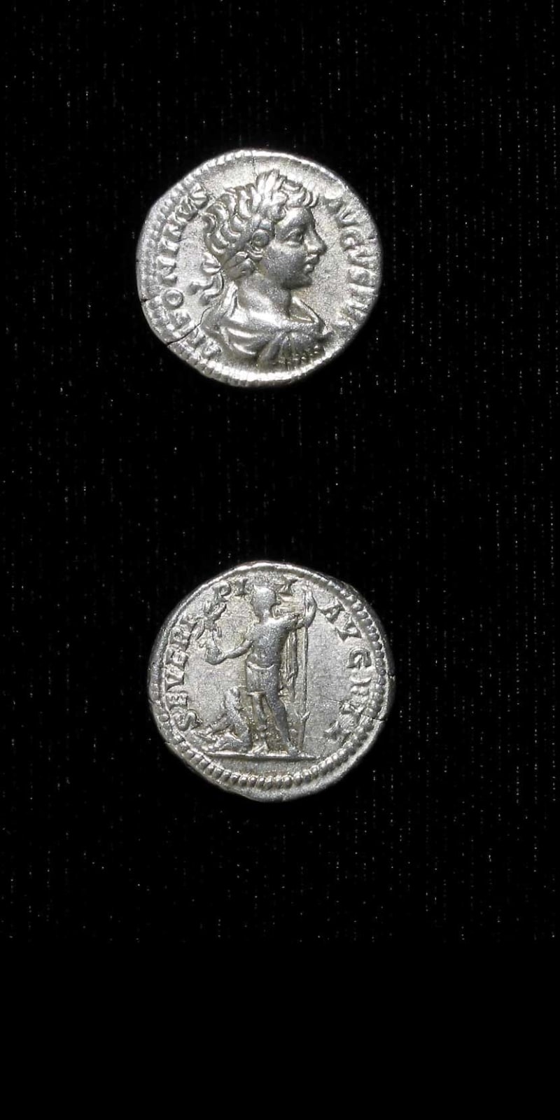 Silver Denarius of Emperor Caracalla, 199 CE - 201 CE