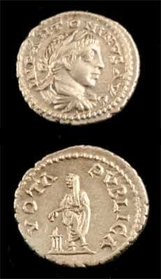 Roman Silver Denarius of Emperor Elagabalus, 219 CE - 220 CE