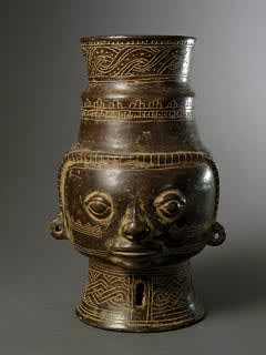 Guanacaste-Nicoya Blackware Trophy Head, 1000 CE - 1350 CE