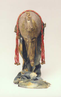 Marka Wooden Mask Plaited with Brass Sheets, 19th Century CE - 20th Century CE