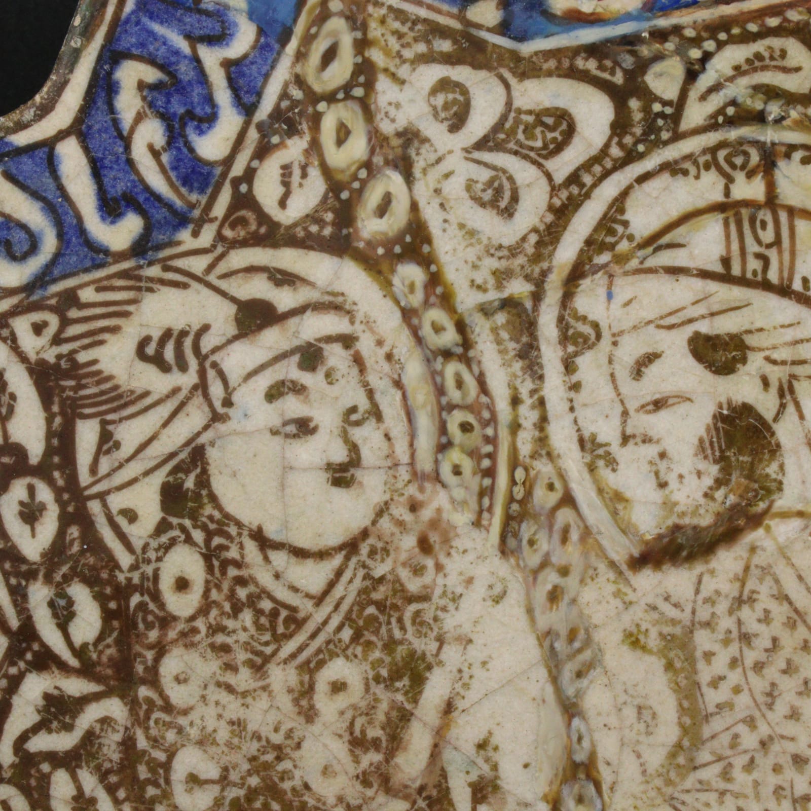 Ilkhanid Lustreware Tile, depicting a Couple in Conversation, Thirteenth to Fourteenth Century AD