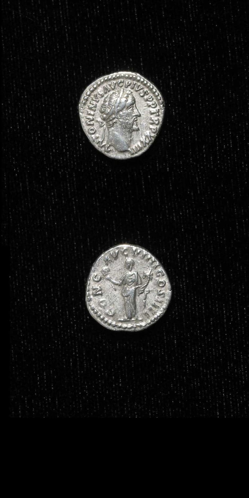 Silver Denarius of Emperor Antoninus Pius, 161 CE