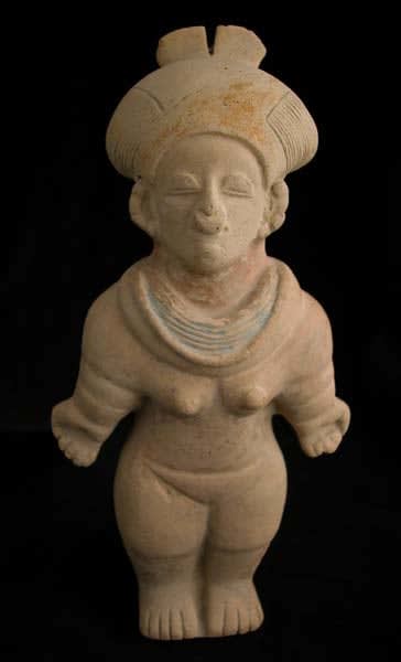 Jama Coaque Terracotta Sculpture of a Standing Woman, 200 BCE - 600 CE