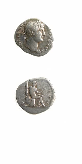 Silver Denarius of Emperor Hadrian, 117 CE - 138 CE